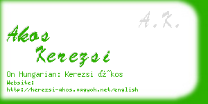 akos kerezsi business card